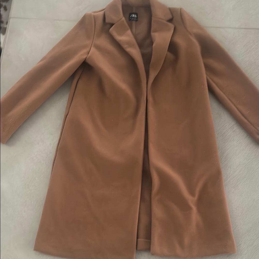 Lightweight wool Tan brown over coat Zara SM